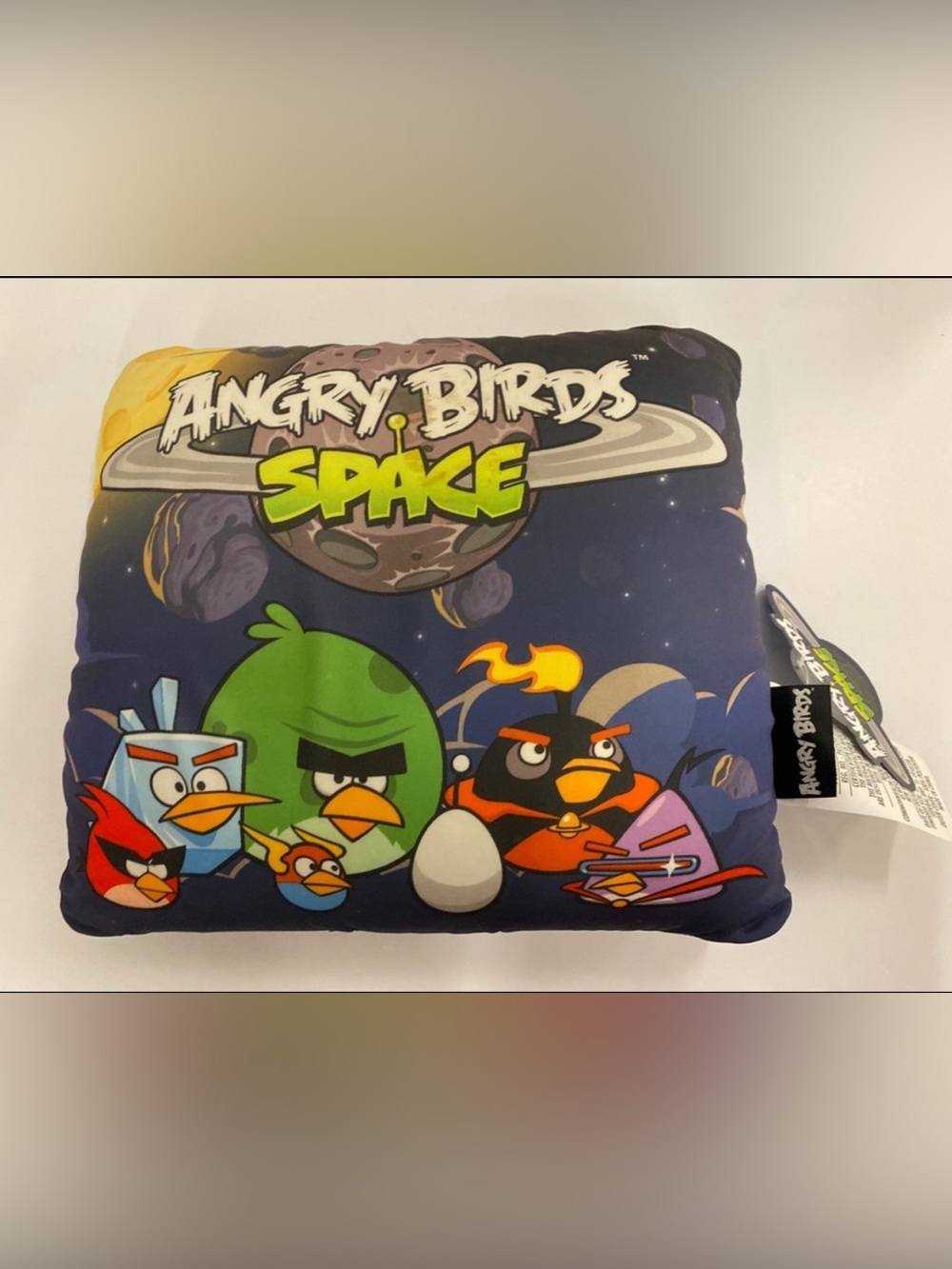 angry birds space squeeze pillow . Size:12"HX 12”Wx4”D. New with tag!